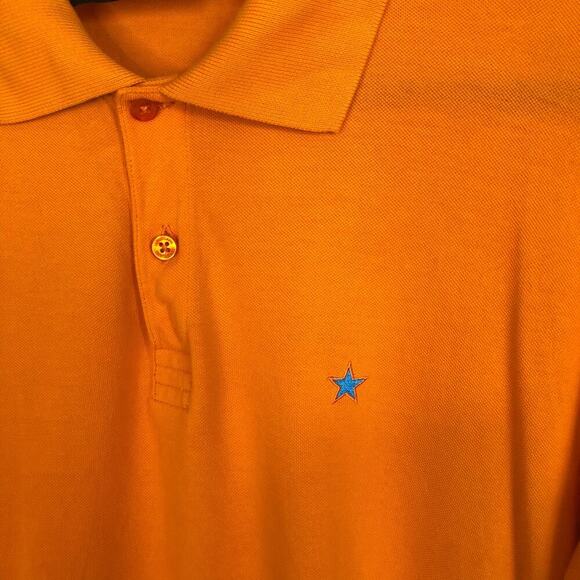 Jared Lang Neon Orange Men's Size Large 100% Pima Cotton Polo Shirt Short Sleeve - Picture 6 of 8